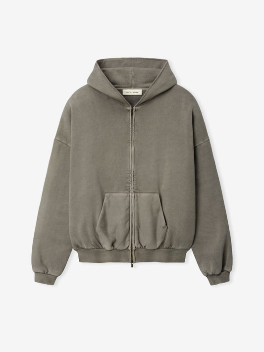 90s Cotton Fleece Zip-Up Hoodie