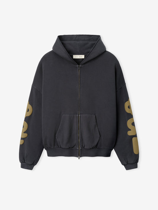 90s Cotton Fleece Zip-Up Hoodie