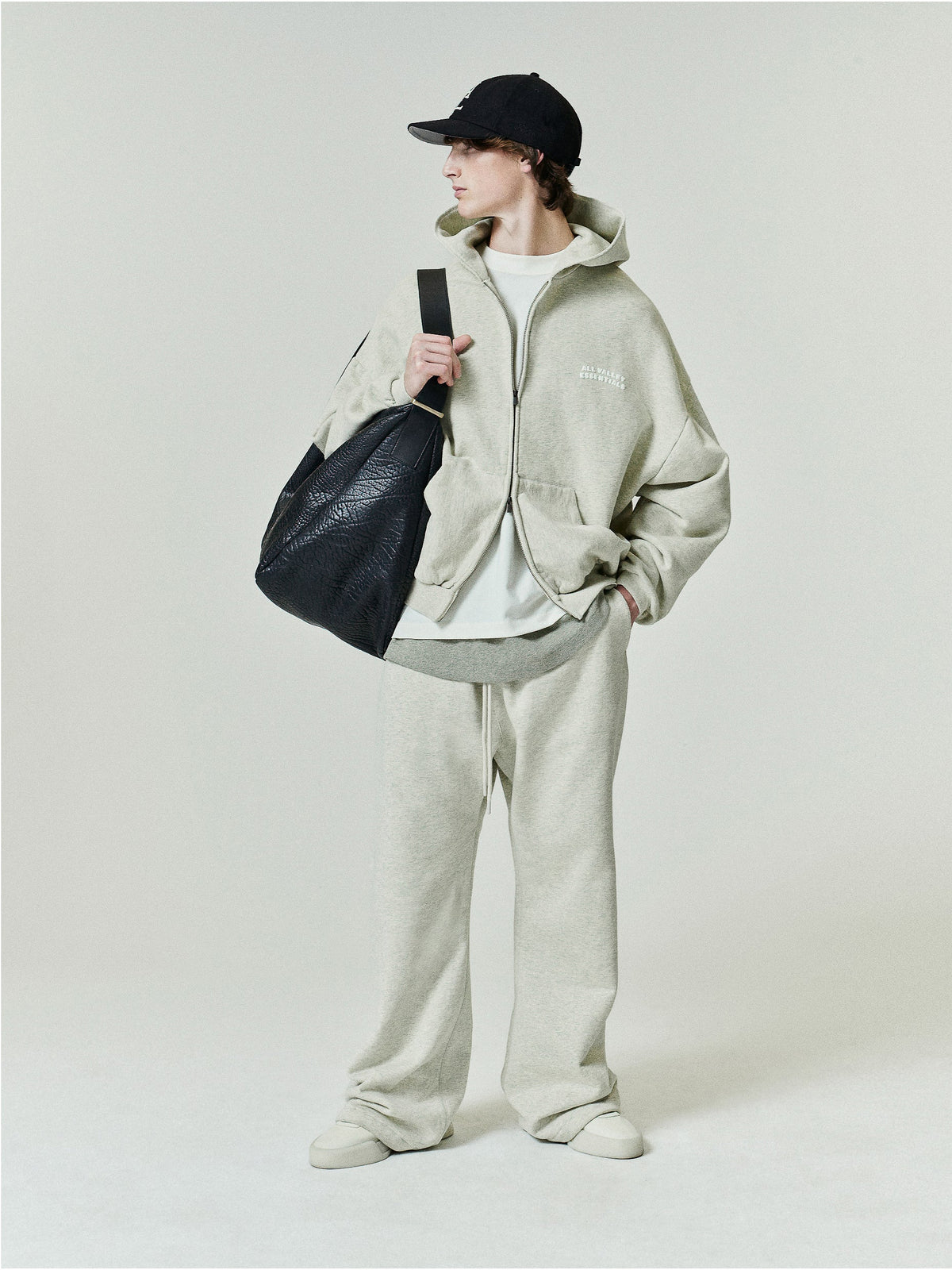 90s Cotton Fleece Zip-Up Hoodie