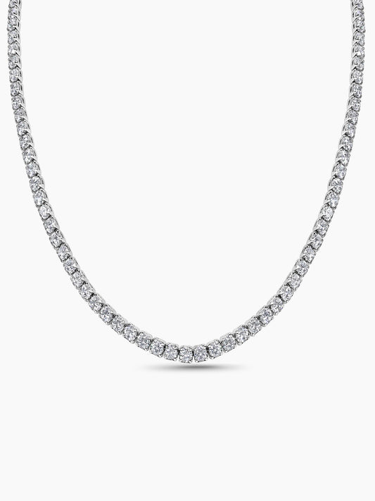 5ct Sparkling Tennis Necklace, 18K White Gold Plated