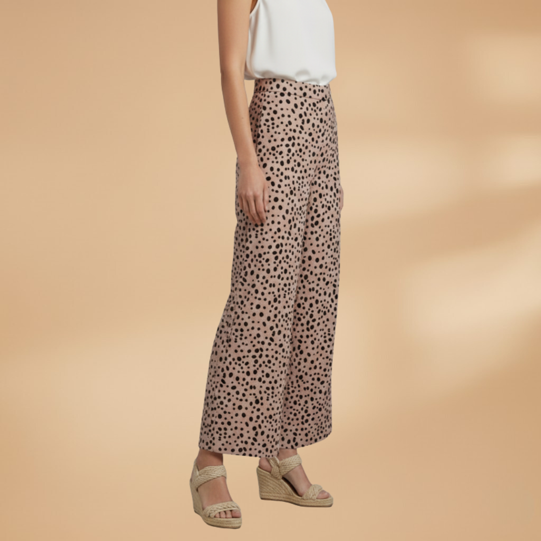 Trousers Women's Palazzo with High Waist and Pattern