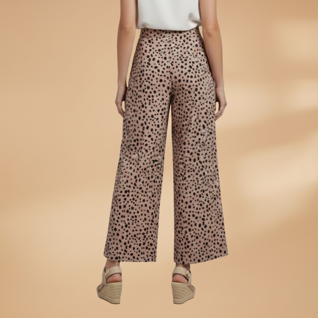 Trousers Women's Palazzo with High Waist and Pattern