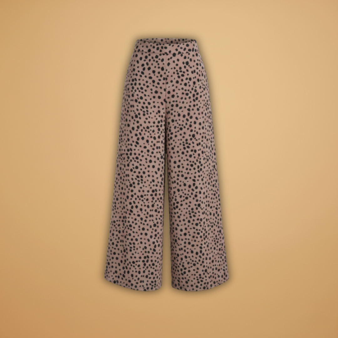 Trousers Women's Palazzo with High Waist and Pattern