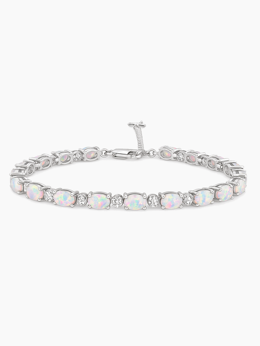 Adjustable White Opal Bracelet