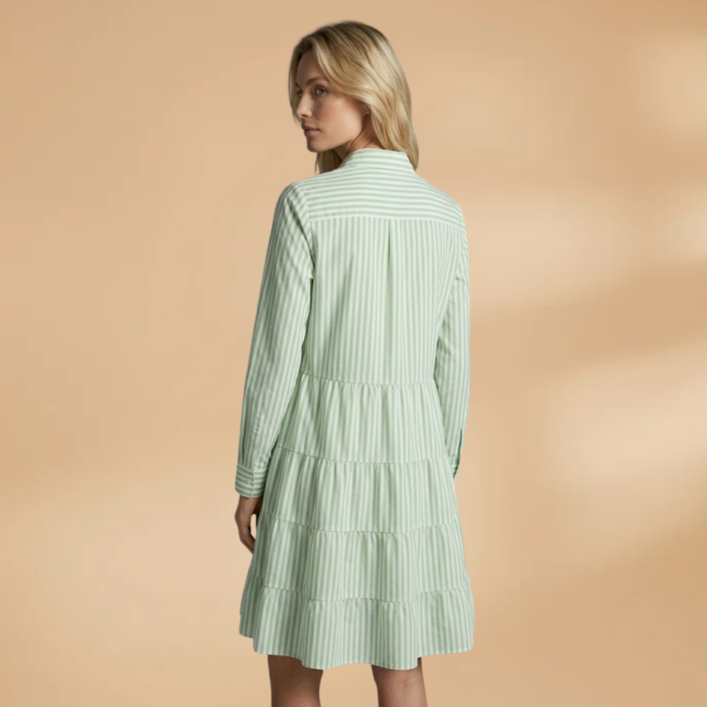 A-line Dress with long sleeves and stripes for Women