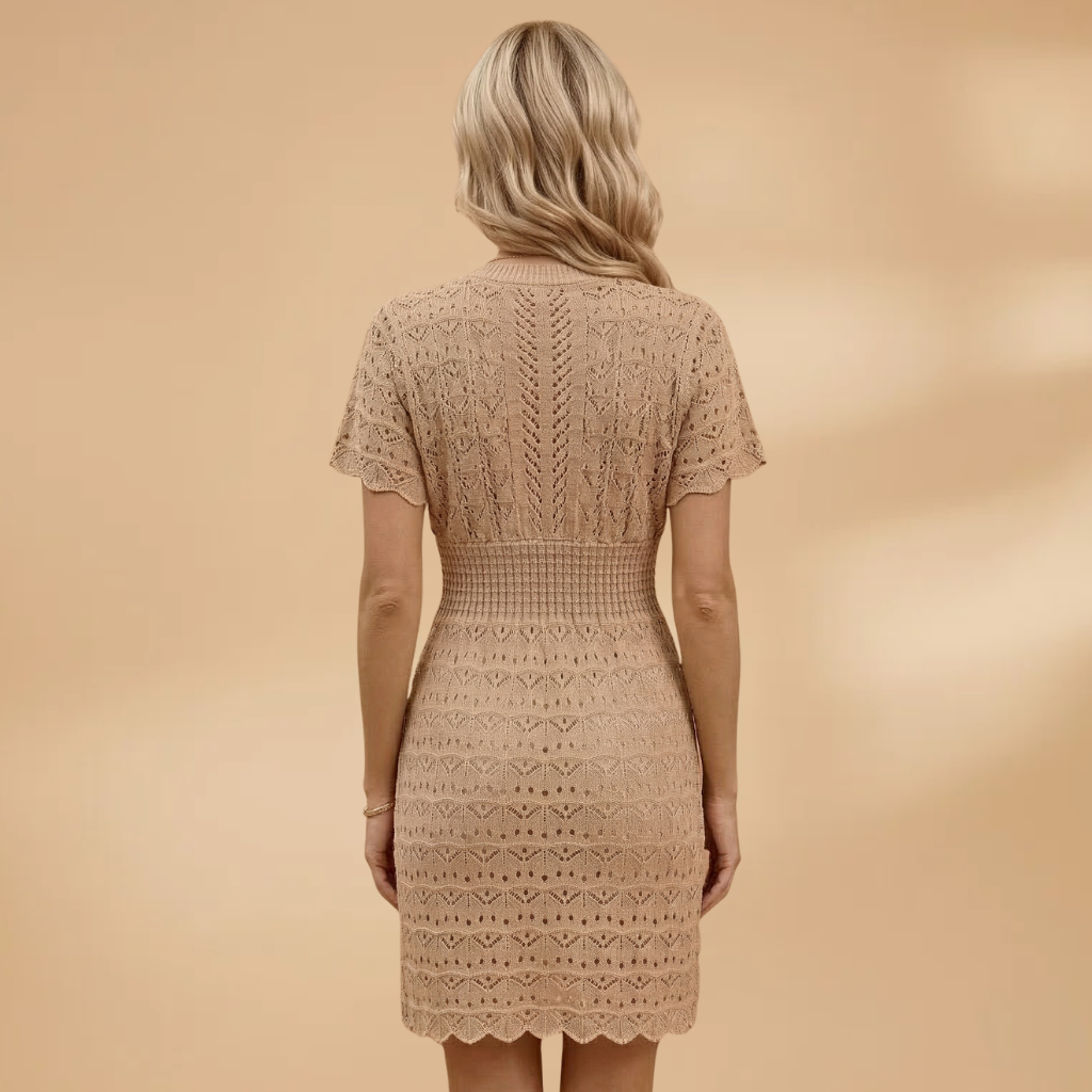 Beach Dress Short Sleeves and Textured Surface for Women