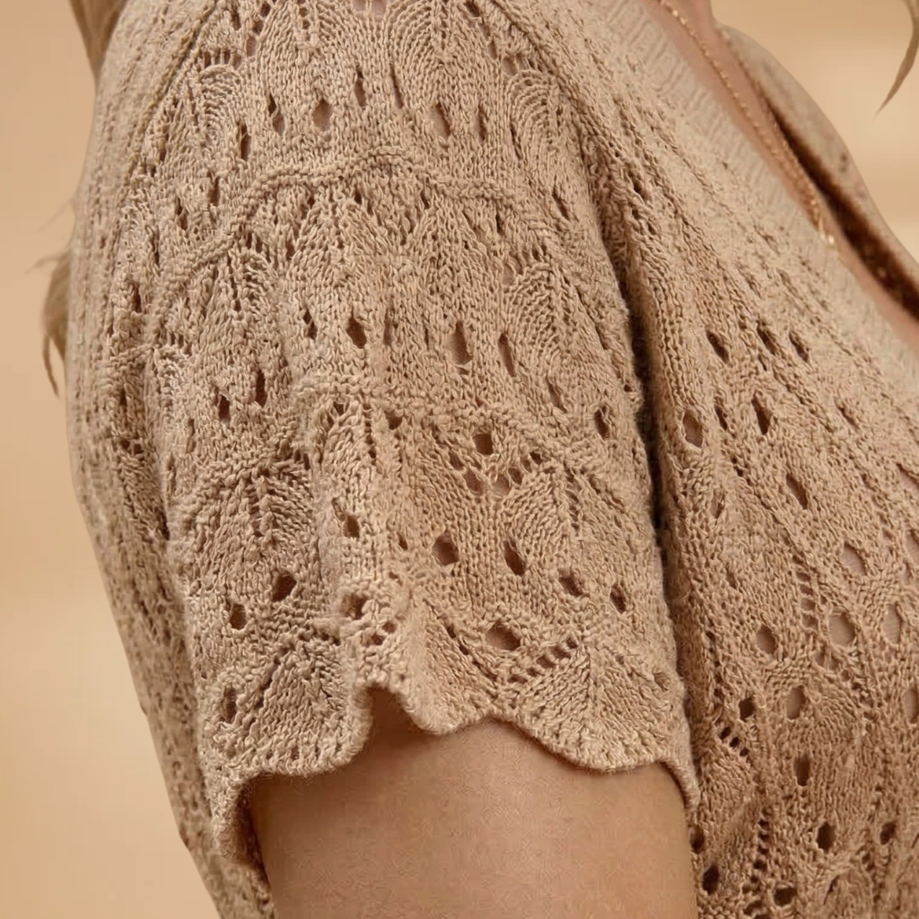 Beach Dress Short Sleeves and Textured Surface for Women