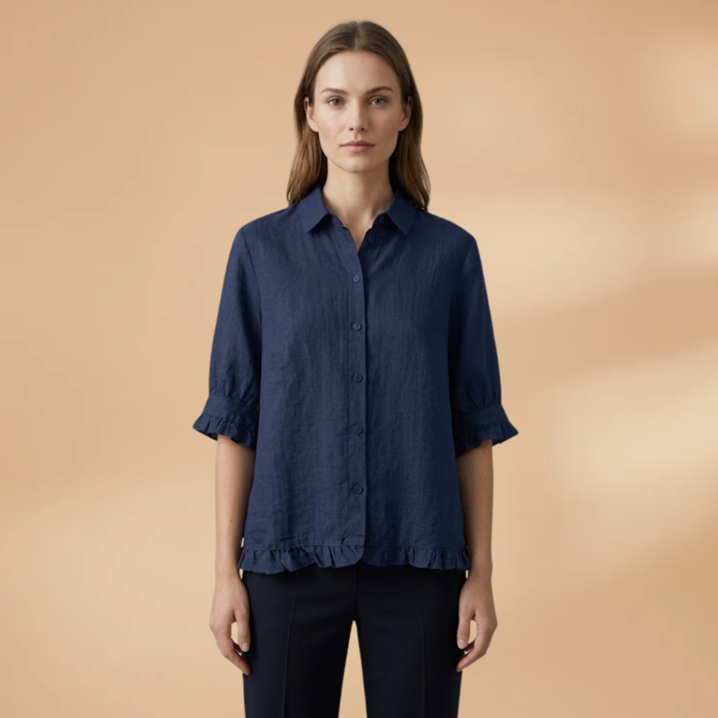 Blouse with button fastening and standard sleeves for Women