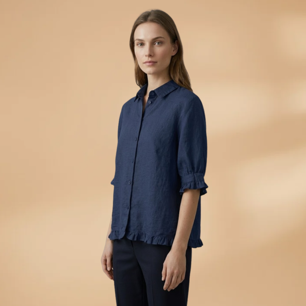 Blouse with button fastening and standard sleeves for Women