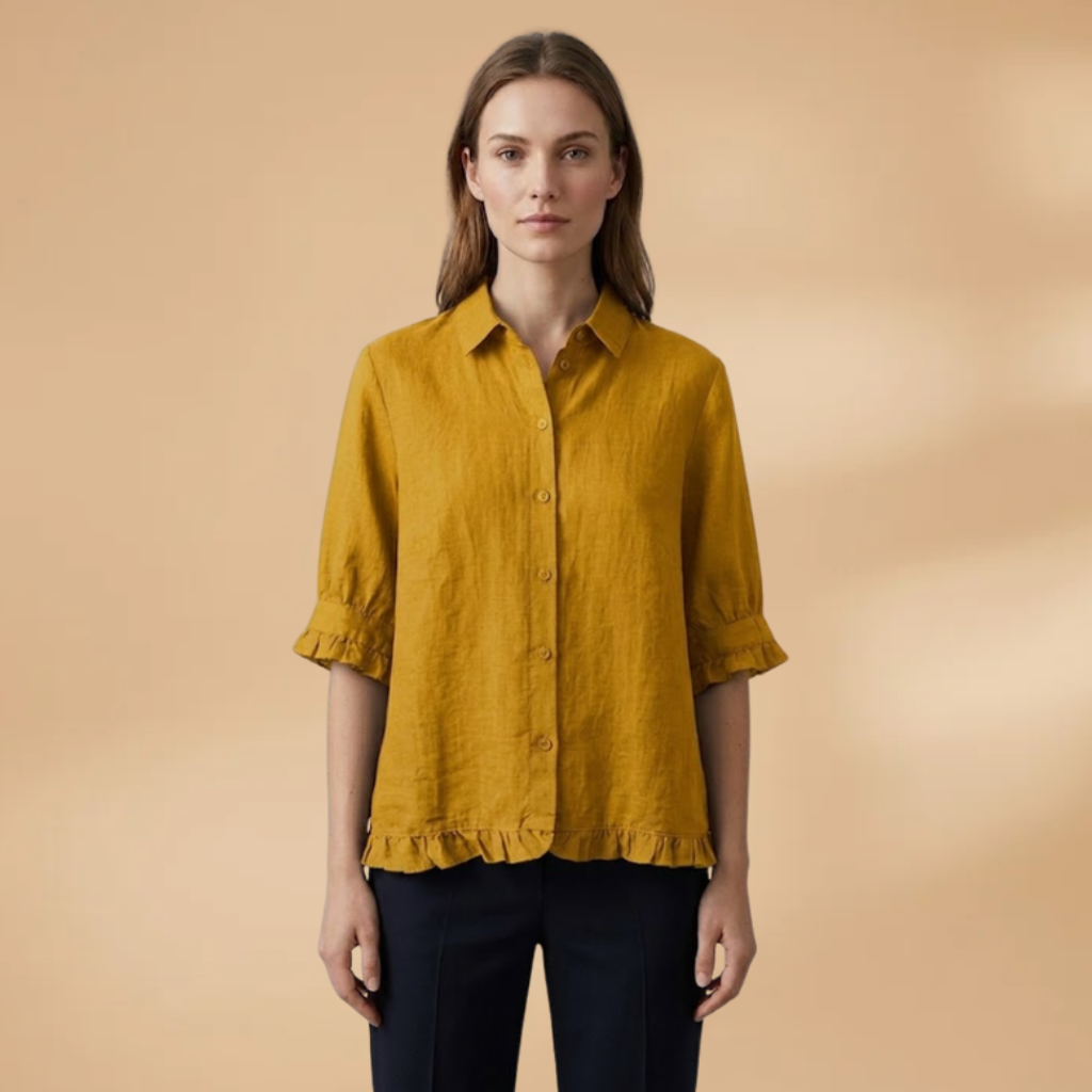 Blouse with button fastening and standard sleeves for Women