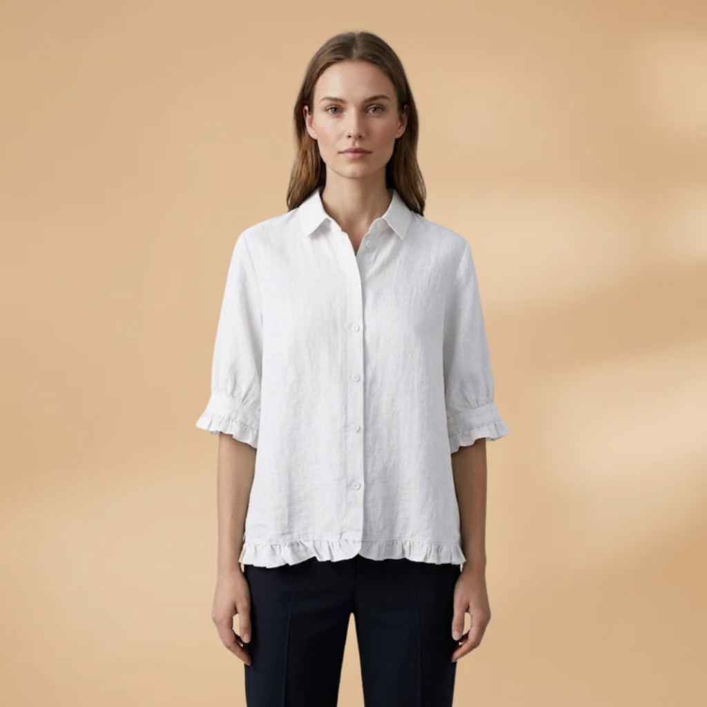 Blouse with button fastening and standard sleeves for Women