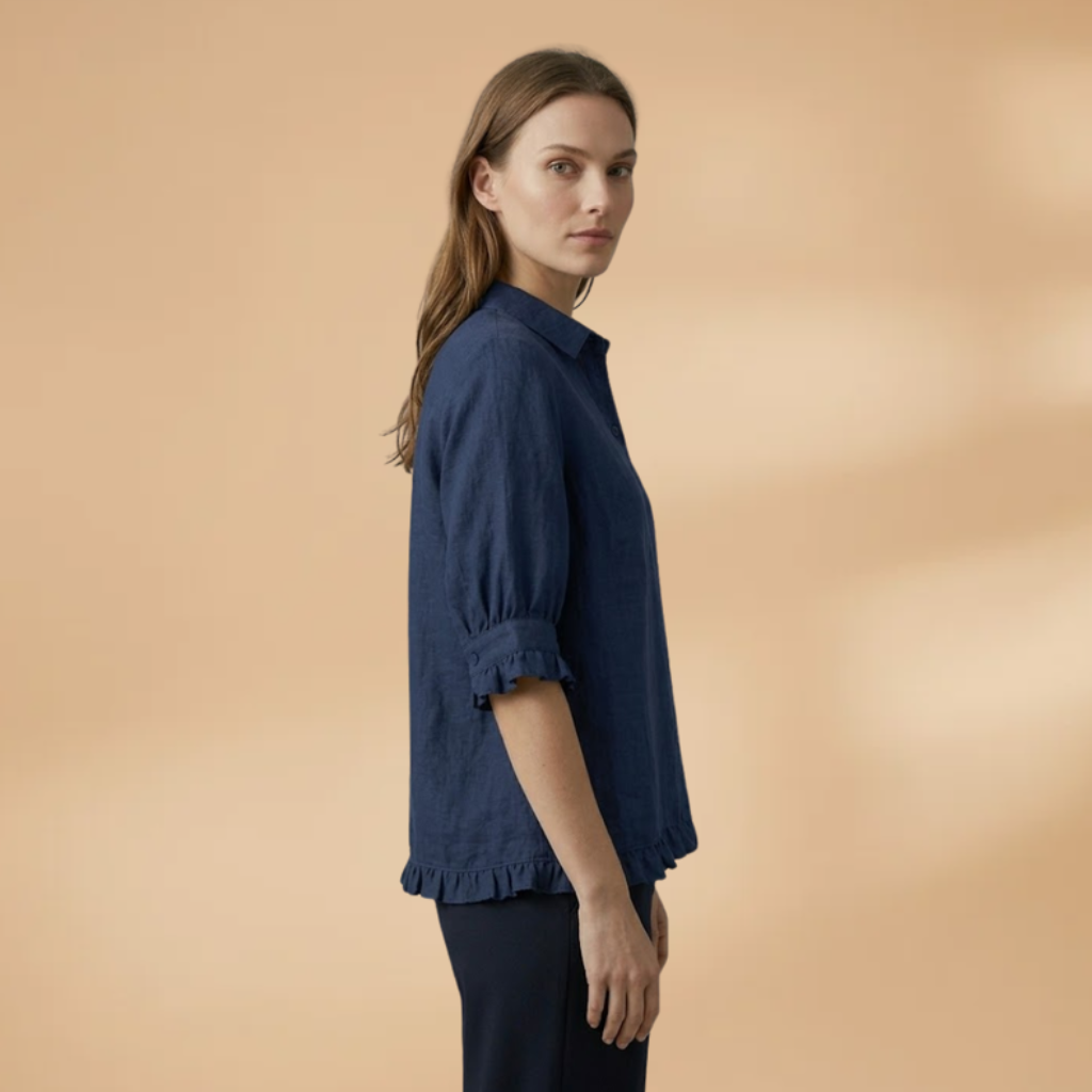 Blouse with button fastening and standard sleeves for Women