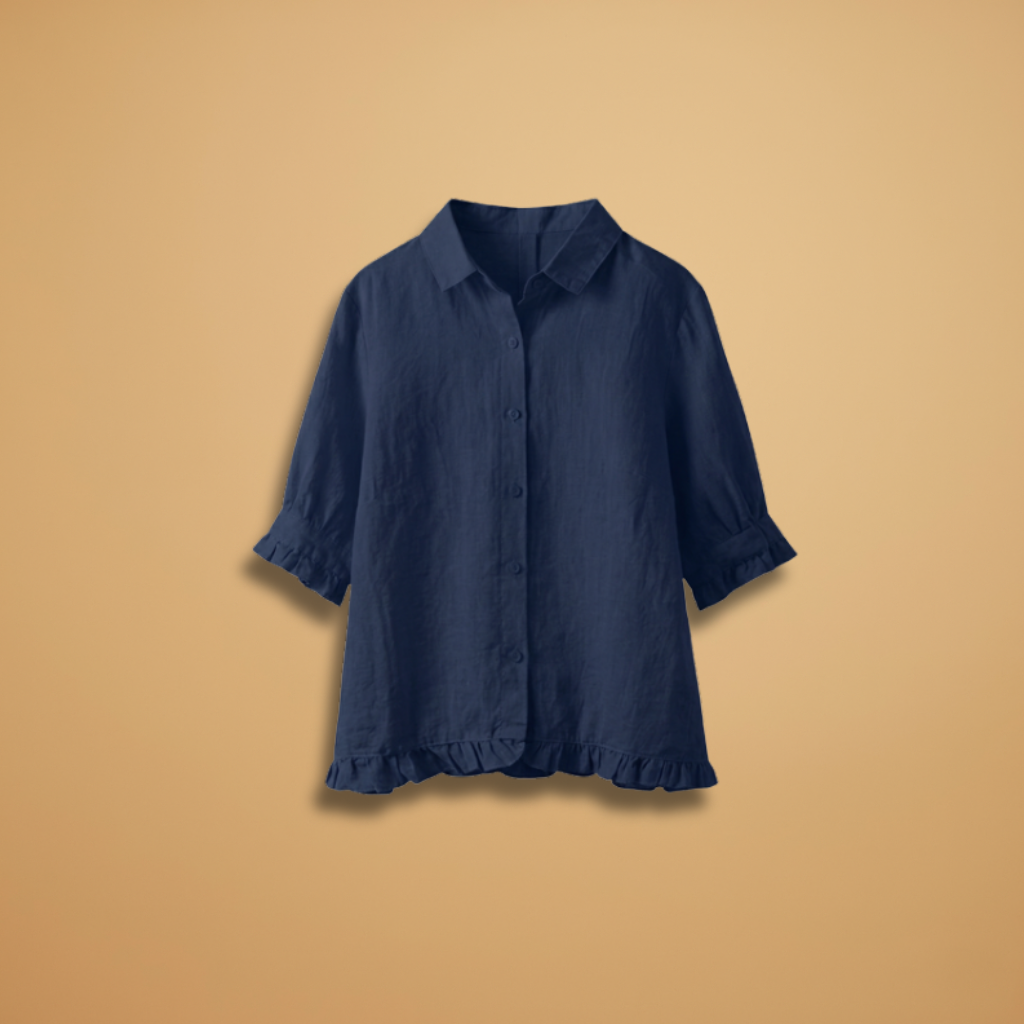 Blouse with button fastening and standard sleeves for Women