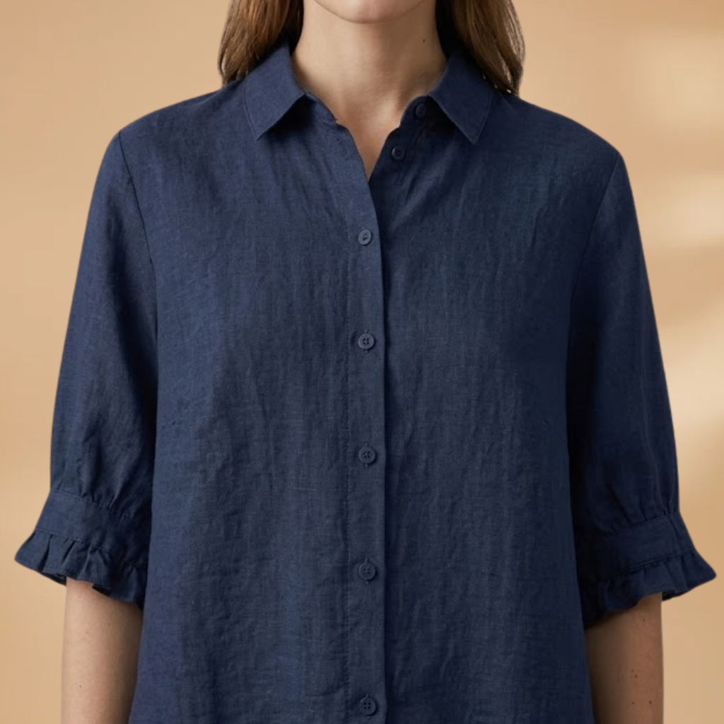 Blouse with button fastening and standard sleeves for Women