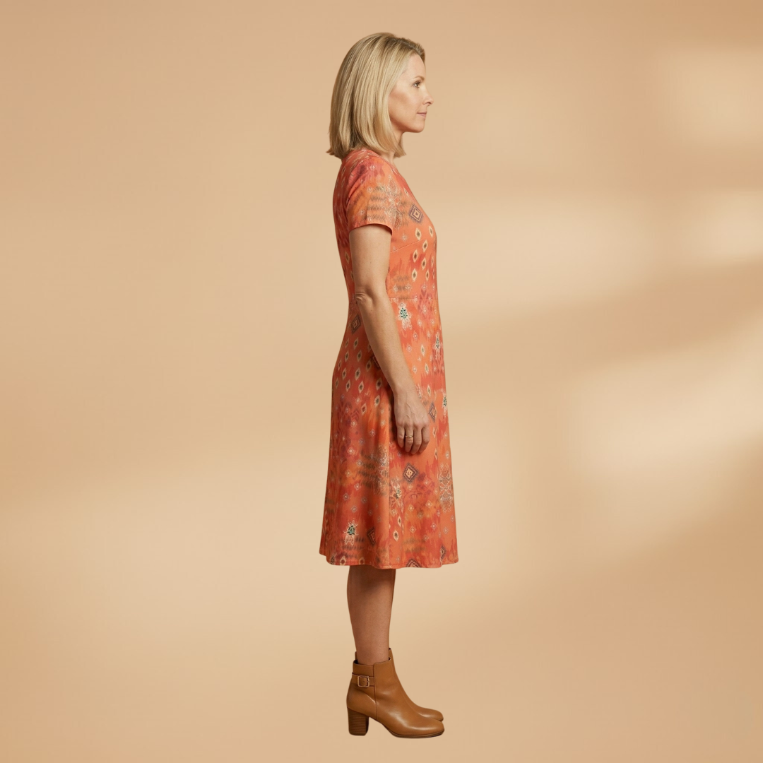 Boho Dress with Floral Print and Stretch Fit for Women