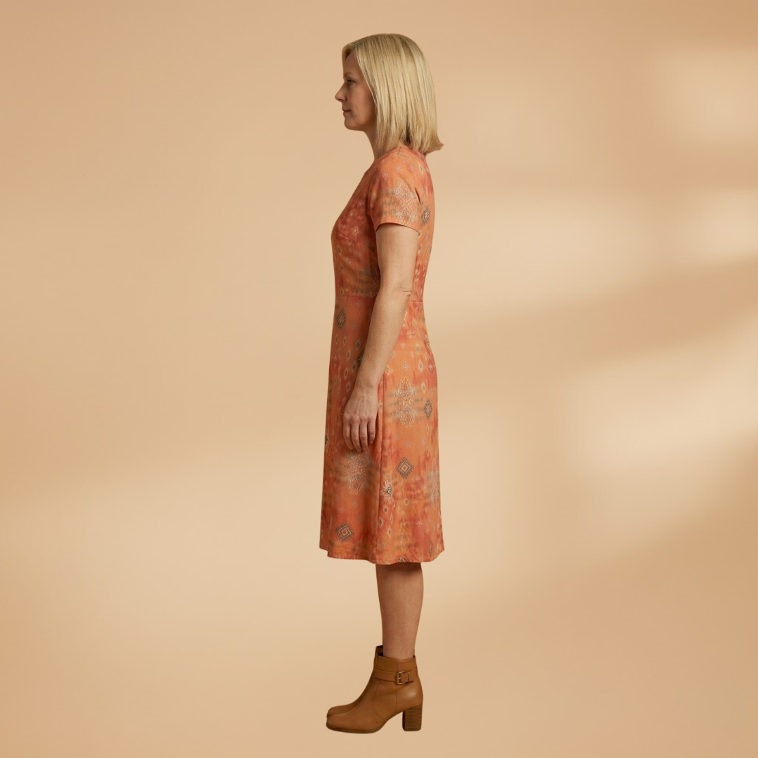 Boho Dress with Floral Print and Stretch Fit for Women