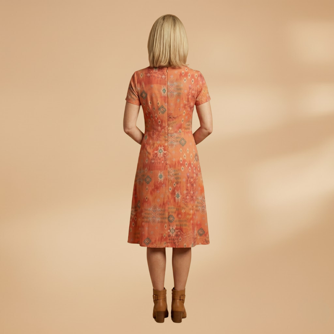 Boho Dress with Floral Print and Stretch Fit for Women