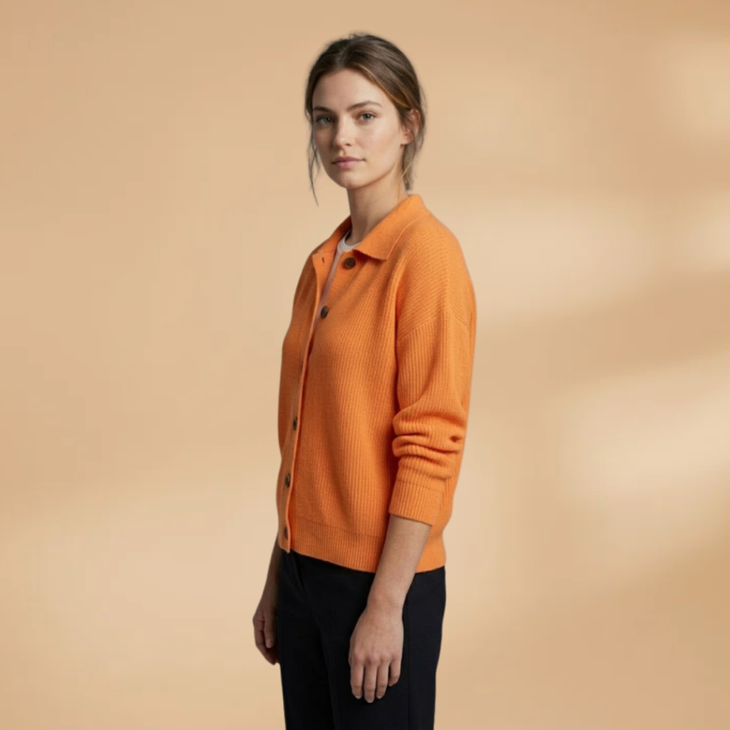 Cardigan with button fastening and lapel collar for Women