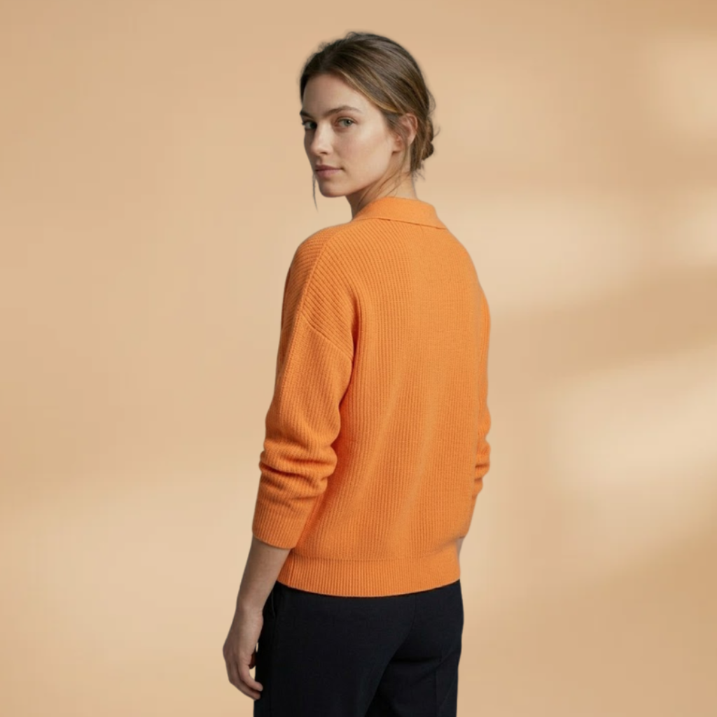 Cardigan with button fastening and lapel collar for Women