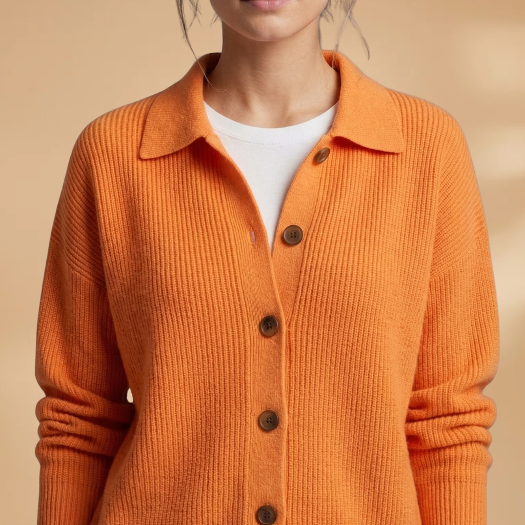 Cardigan with button fastening and lapel collar for Women