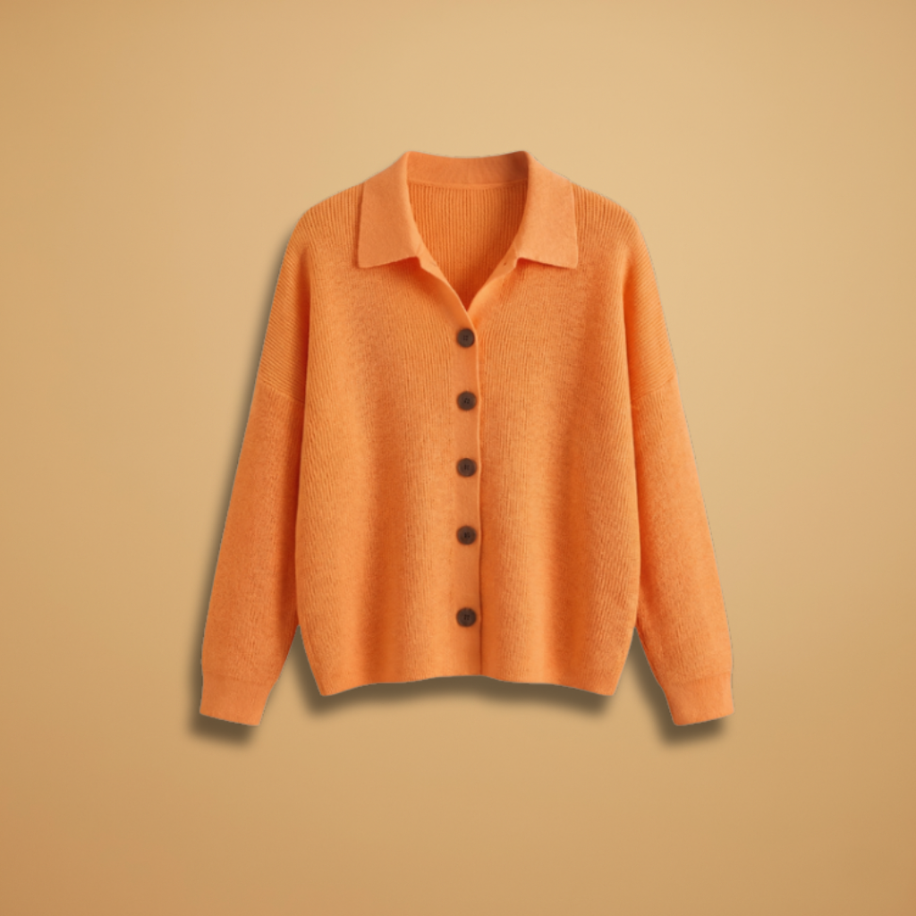Cardigan with button fastening and lapel collar for Women
