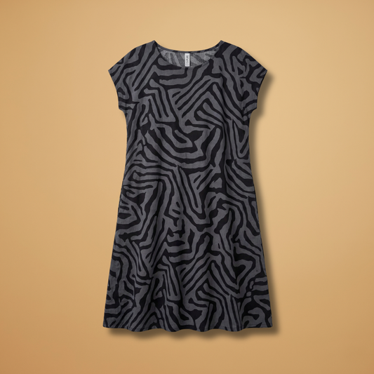 Casual Summer Dress with A-Line Fit and Flared Sleeves for Women