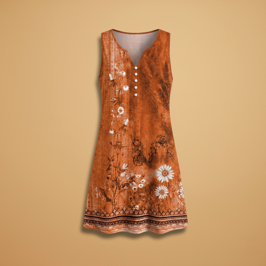 Dress Round Neckline and Sleeveless Design for Women