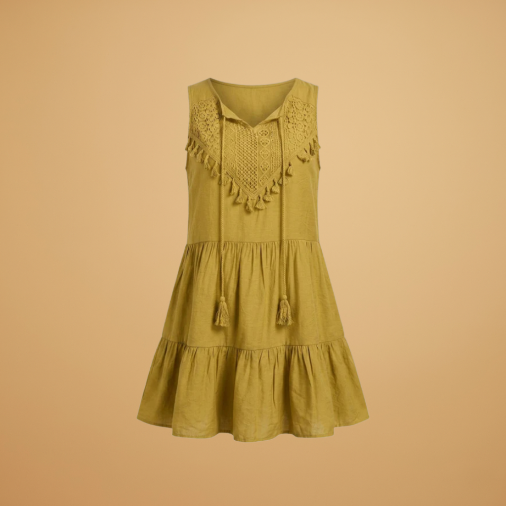 Dress Round Neckline and Sleeveless Design for Women
