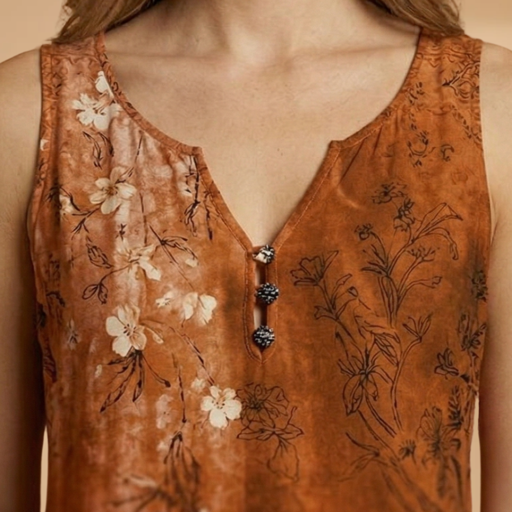 Dress Round Neckline and Sleeveless Design for Women