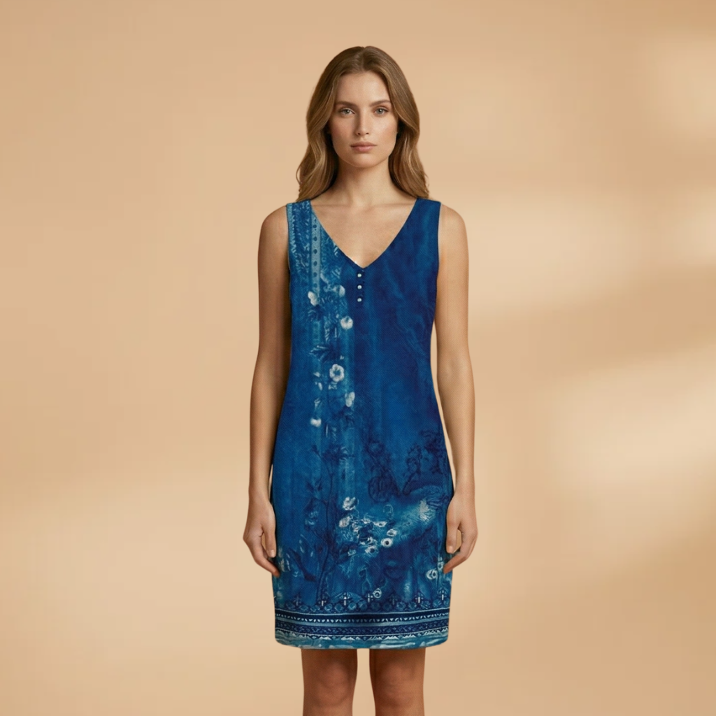 Dress Round Neckline and Sleeveless Design for Women