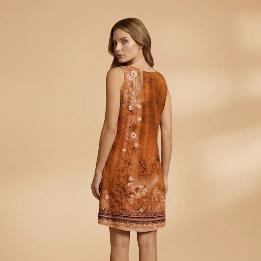 Dress Round Neckline and Sleeveless Design for Women