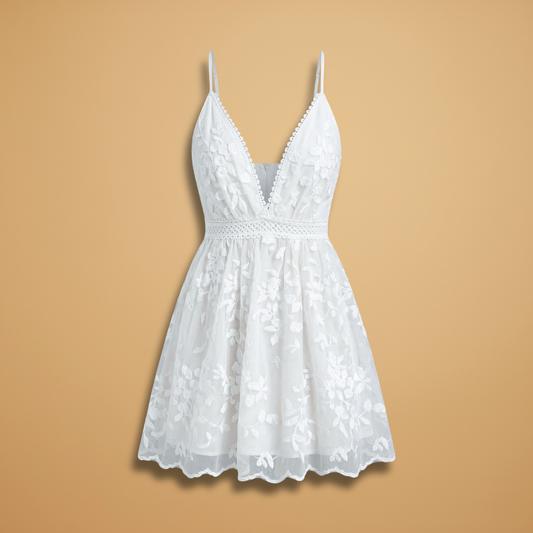Dress V-Neckline and Floral Pattern for Women