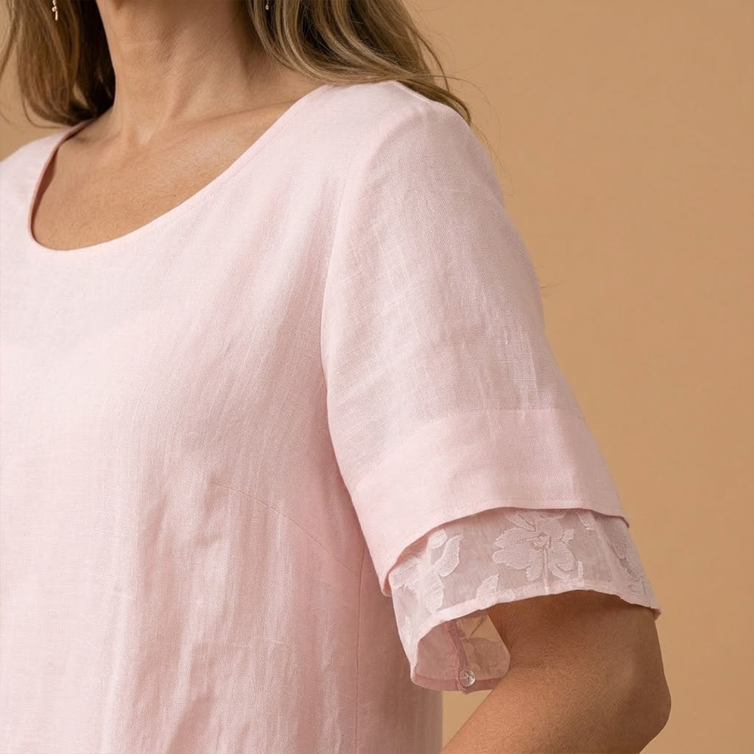 Elegant Dress with Open Neckline and Fluid Cut for Women
