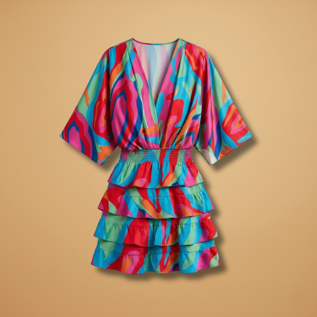 Elegant Floral Midi Dress with Adjustable Straps and Shirt Collar for Women