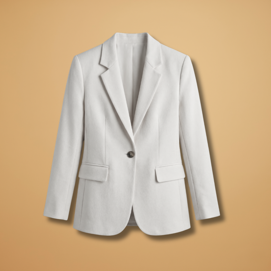 Everyday Blazer with Single-Button Closure and Flap Pockets for Women