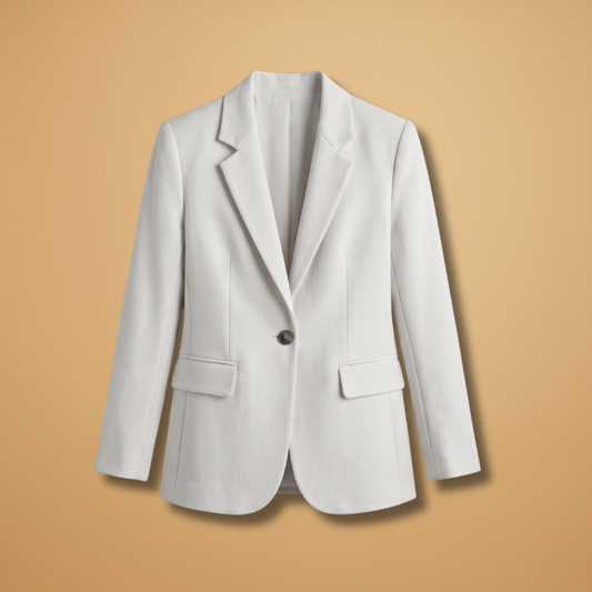 Everyday Blazer with Single-Button Closure and Flap Pockets for Women