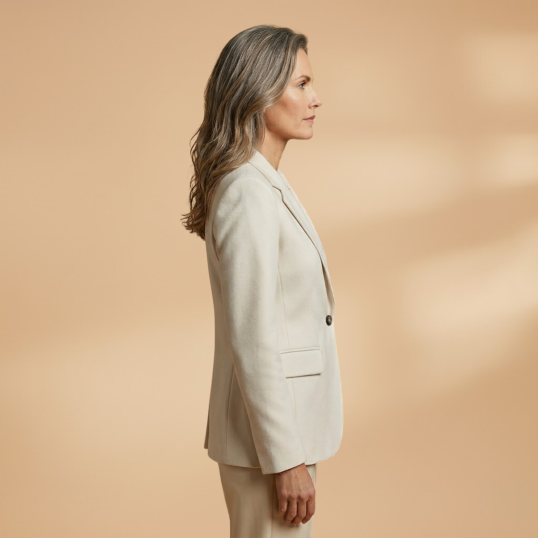 Everyday Blazer with Single-Button Closure and Flap Pockets for Women