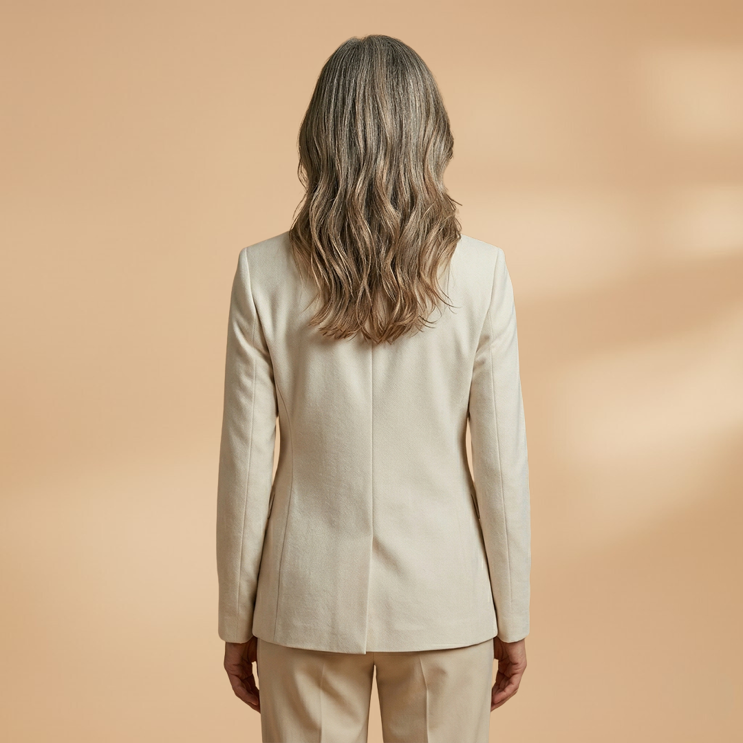 Everyday Blazer with Single-Button Closure and Flap Pockets for Women