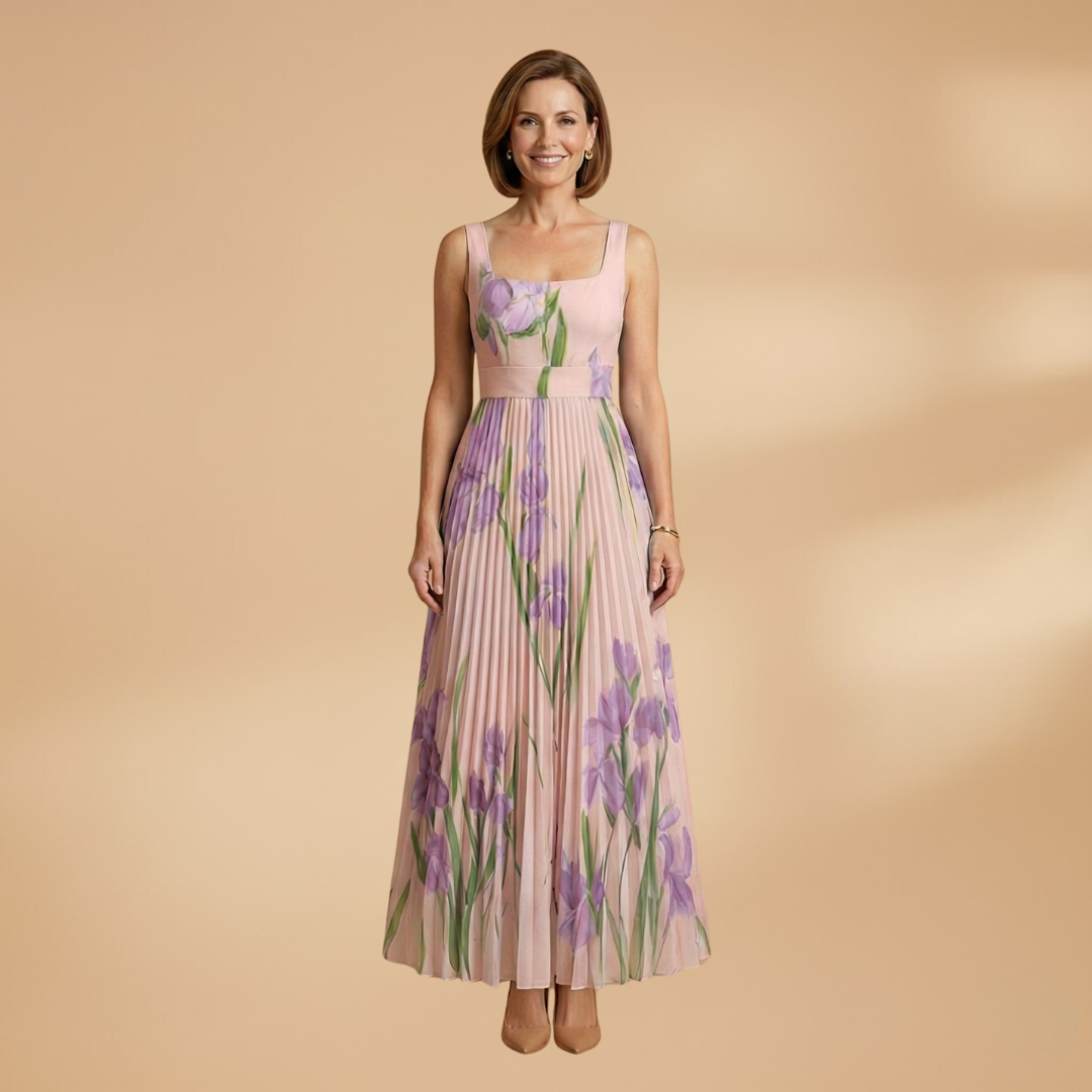 Floral Maxi Dress with A-Line Fit and Elegant Design for Women