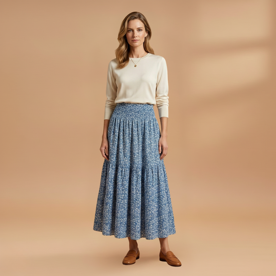 Floral Skirt with Flowing Fabric and Flattering Silhouette for Women