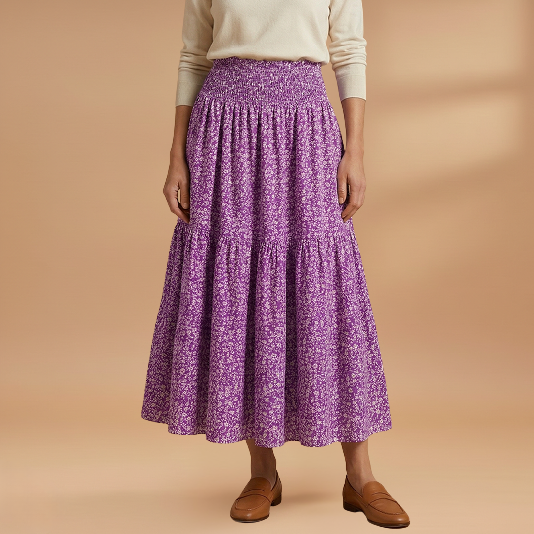 Floral Skirt with Flowing Fabric and Flattering Silhouette for Women