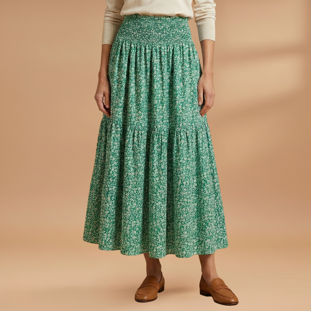 Floral Skirt with Flowing Fabric and Flattering Silhouette for Women