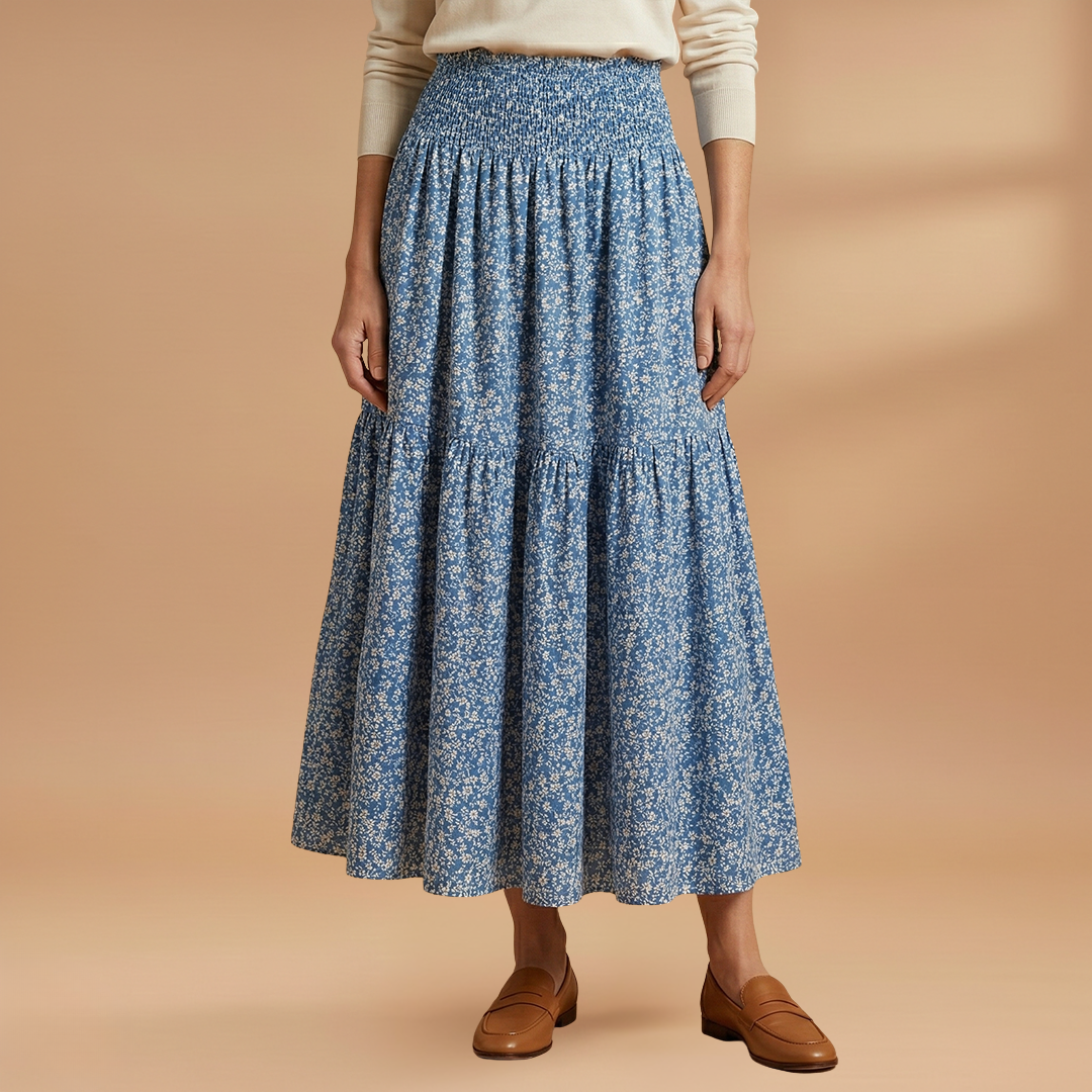Floral Skirt with Flowing Fabric and Flattering Silhouette for Women