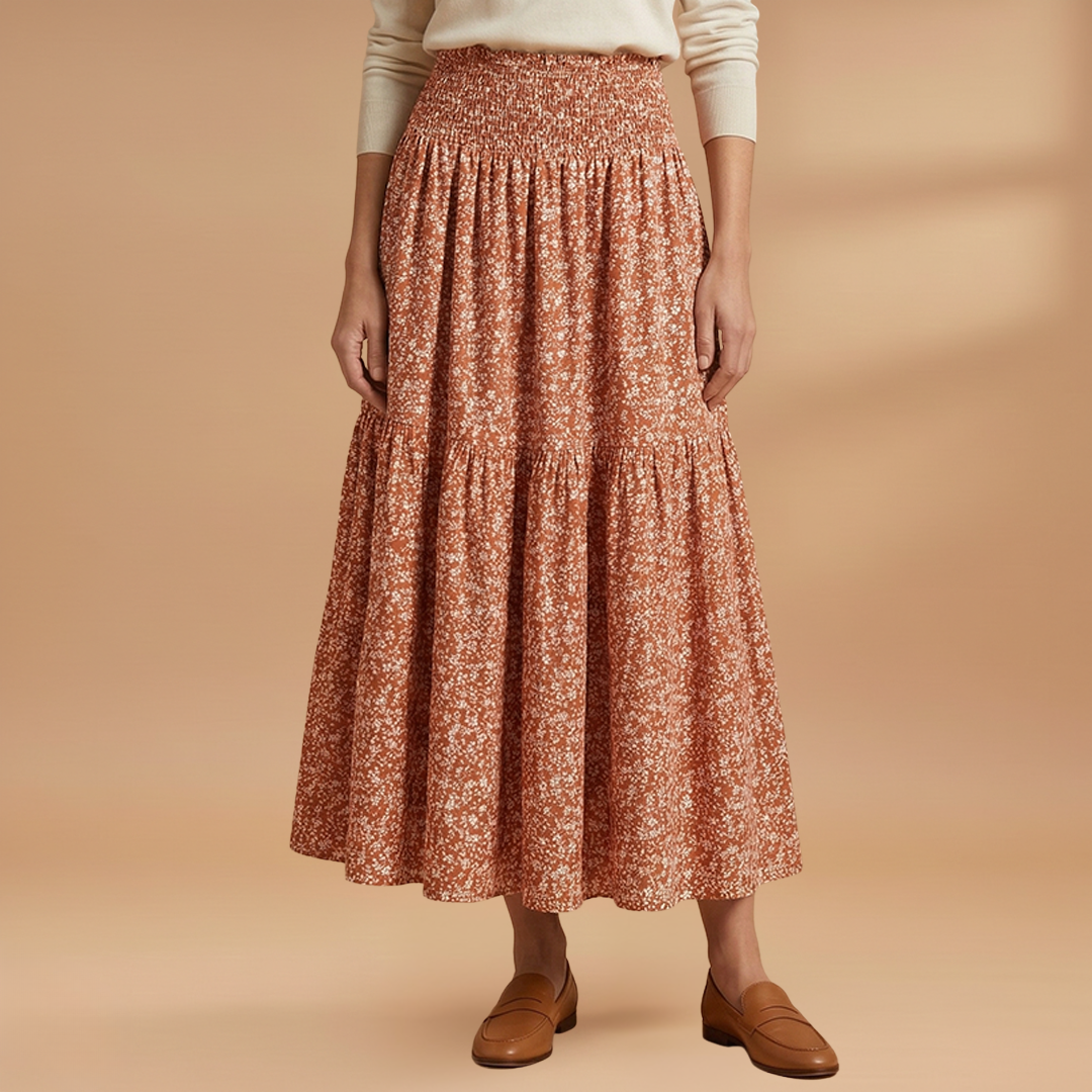 Floral Skirt with Flowing Fabric and Flattering Silhouette for Women
