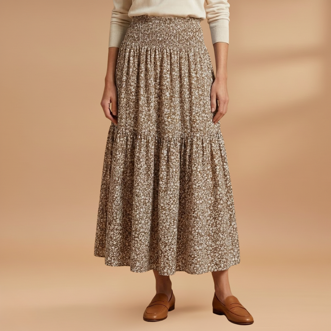 Floral Skirt with Flowing Fabric and Flattering Silhouette for Women