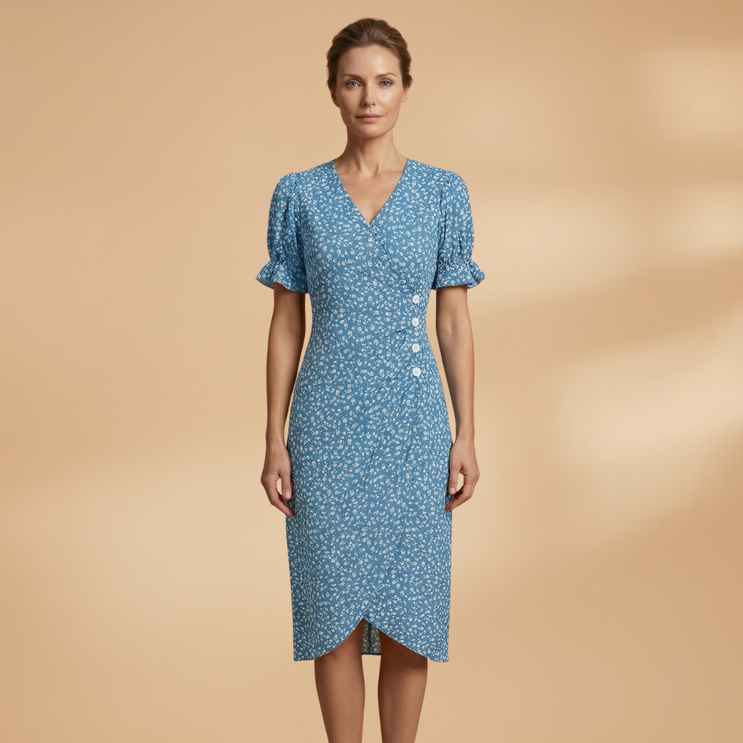 Floral Summer Dress V-Neckline for Women