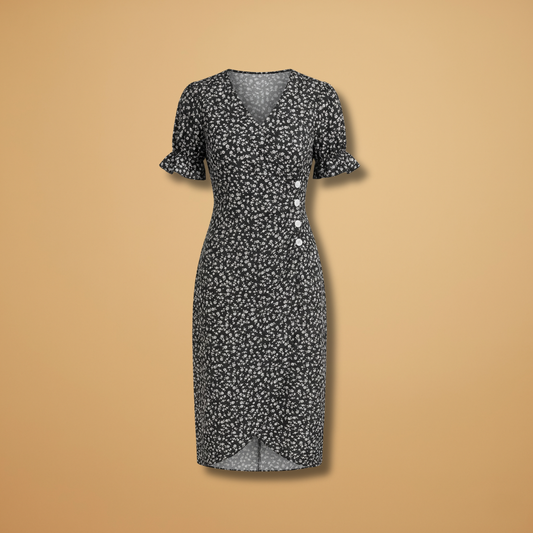 Floral Summer Dress V-Neckline for Women