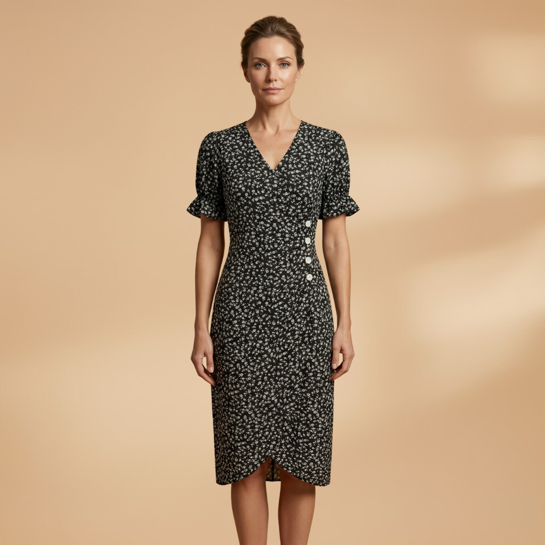 Floral Summer Dress V-Neckline for Women