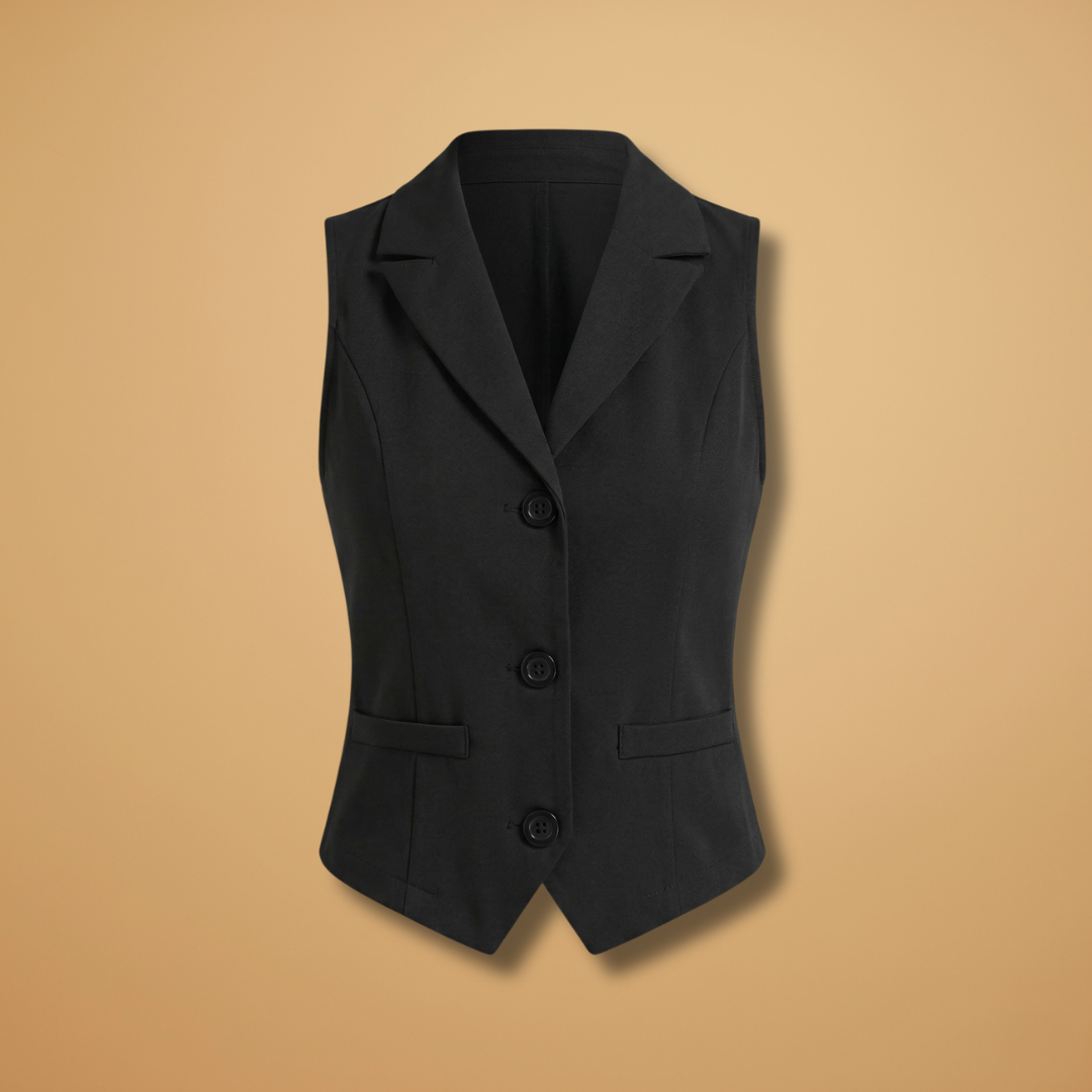 Gilet with Classic Button Closure and Soft Fabric for Women