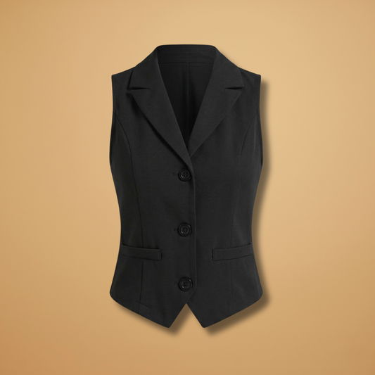 Gilet with Classic Button Closure and Soft Fabric for Women